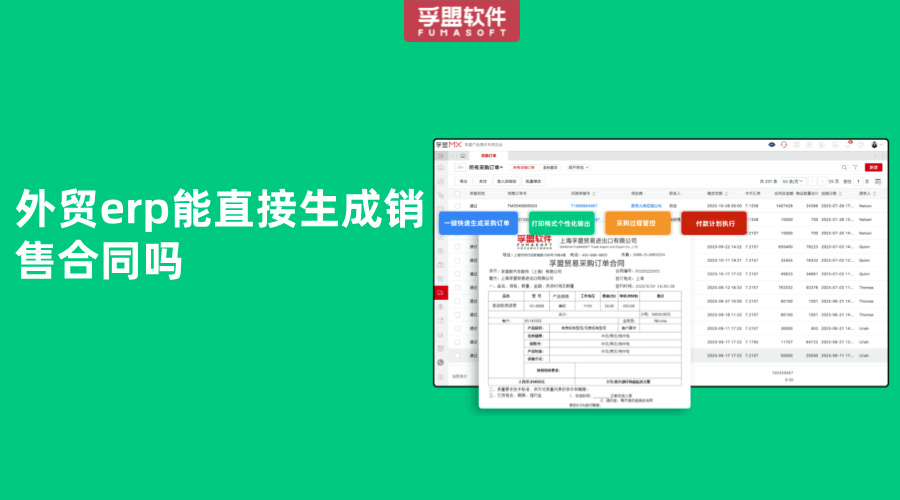 外貿erp能直接生成銷售合同嗎