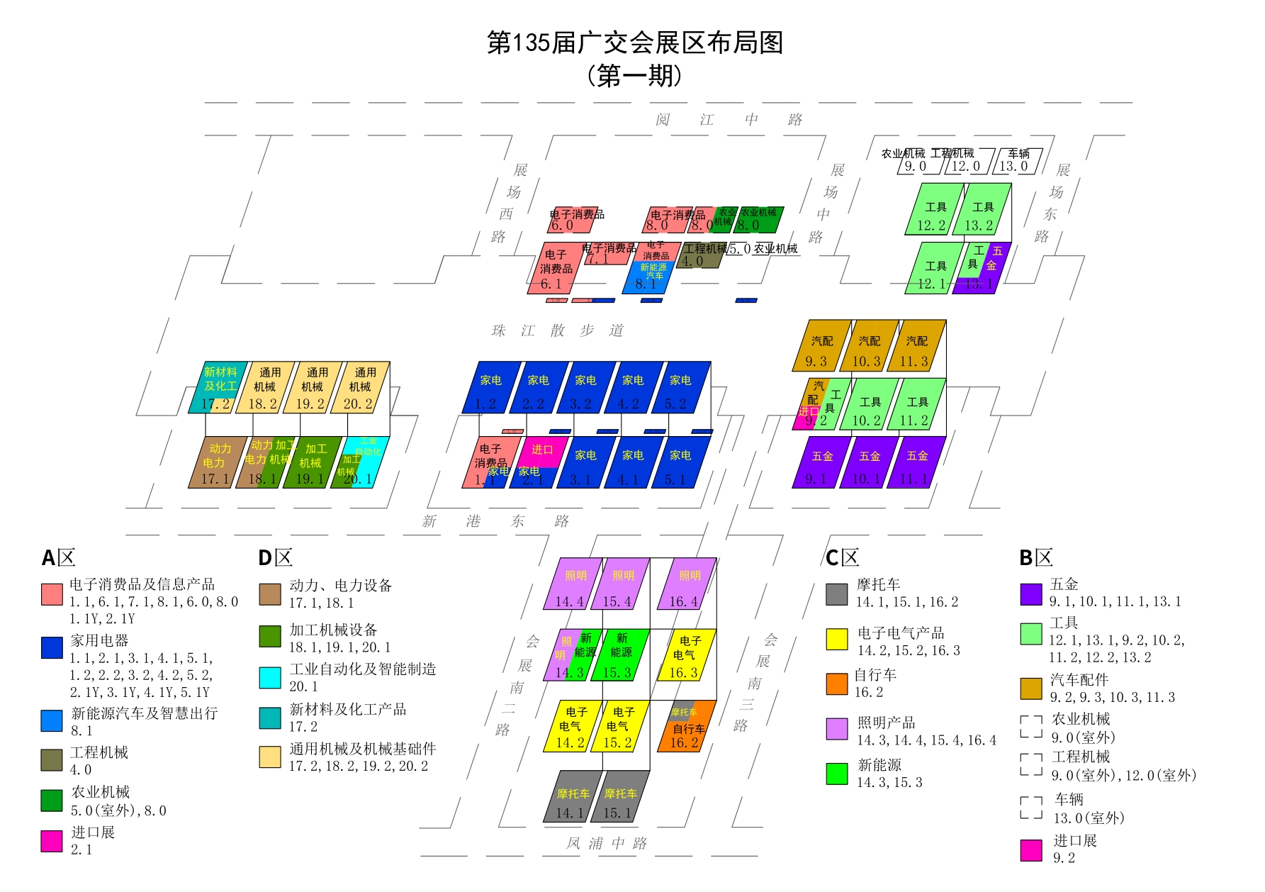 廣交會(huì)展區(qū)分布圖「展館分布」第一期