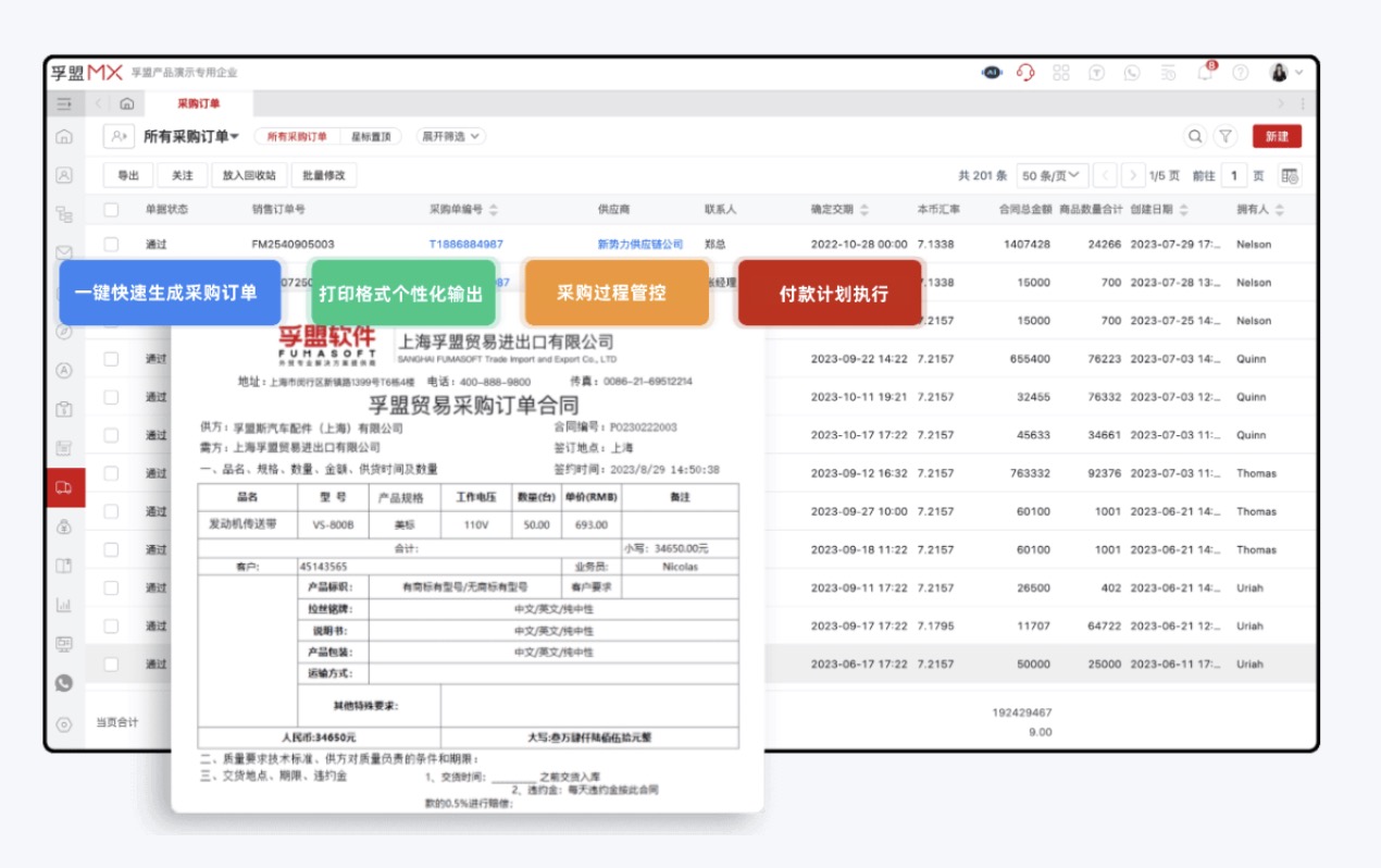 在外貿erp軟件中，如何跟蹤采購訂單的狀態(圖1)